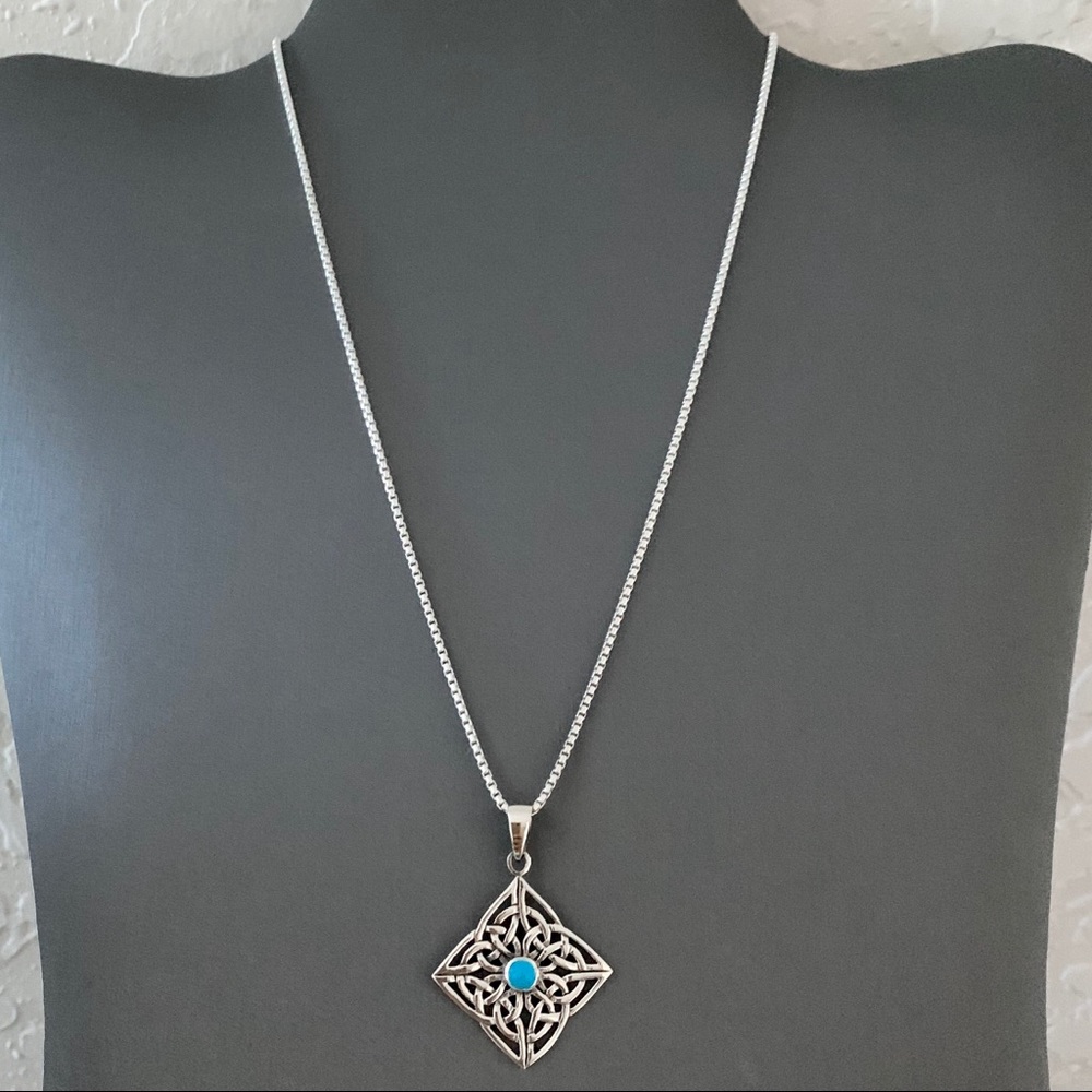 Sterling Silver Celtic Necklace, Silver Necklace View 6